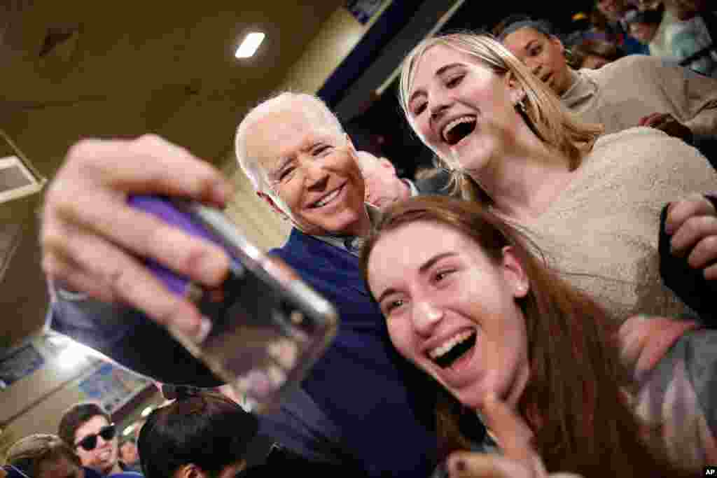 Democratic presidential candidate former Vice President Joe Biden, during a campaign event at St. George Greek Orthodox Cathedral, Feb. 10, 2020, in Manchester, N.H.