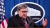 Jaksa Agung AS William Barr dalam konferensi pers di Departemen Kehakiman AS, Washington, D.C, 21 Desember 2020.