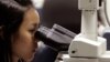 A Thai scientist looks through a florescent microscope to identify influenza virus cells at the World Health Organization (WHO) National Influenza Center in Bangkok, October 21, 2005.
