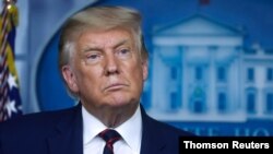 El presidente Donald Trump durante una conferencia de prensa en la Casa Blanca en Washington, D.C., el 4 de septiembre de 2020.