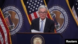 미국 연방공개시장위원회(FOMC) 정례 회의가 4월 30일부터 5월 1일까지 이틀 일정으로 열리는 가운데, 기준 금리가 동결될 가능성이 높다. 사진은 제롬 파월 미국 연방준비제도이사회 의장. (자료사진)