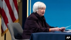 Foto: ARHIVA - Sekretarka za finansije Dženet Jelen na virtuelnom okruglom stolu sa učesnicima iz Afroameričkih privrednih komora, 5. februara 2021. 