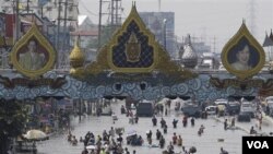 Kondisi di distrik Rangsit, pinggiran ibukota Bangkok, Thailand (21/10).