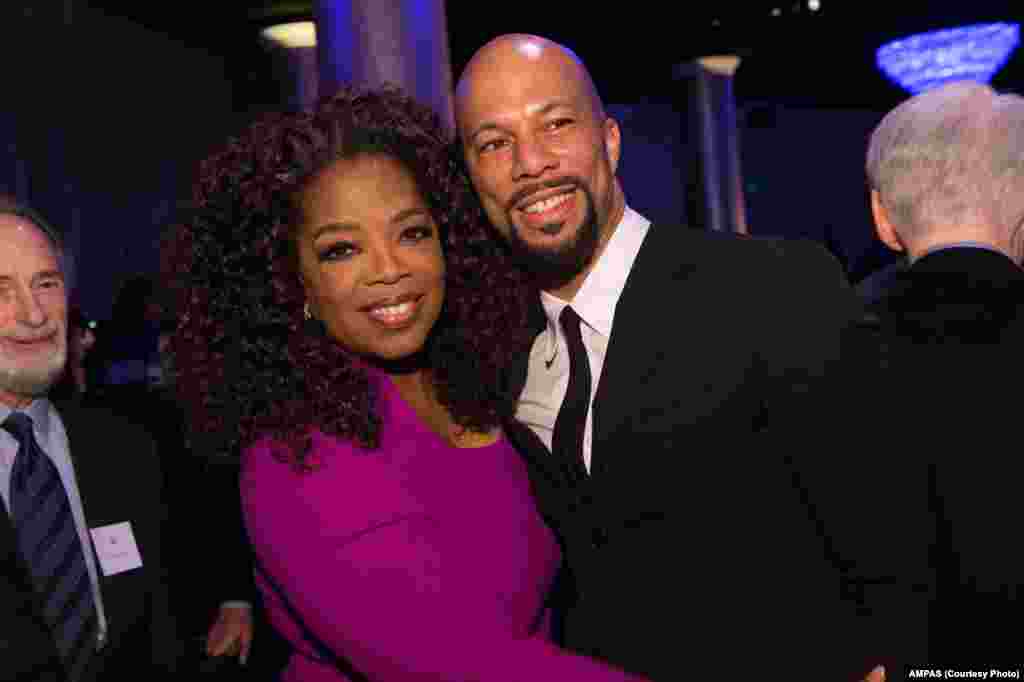 Oscar® nominees Oprah Winfrey and Common at the Oscar® Nominees Luncheon in Beverly Hills, Feb. 2, 2015.