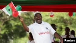 Evariste Ndayishimiye, secrétaire général du parti au pouvoir, avant le référendum de Bujumbura, le 14 mai 2018. 