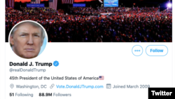 Conta pessoas do Presidente Donald Trump no Twitter