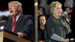Republican presidential candidate Donald Trump, left, and his Democratic opponent Hillary Clinton are shown in this composite image.