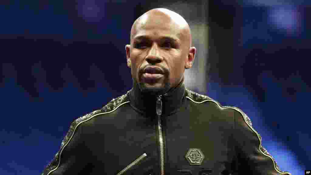 Floyd Mayweather Jr., lors d'une conférence de presse après le 27 août 2017 à Las Vegas.
