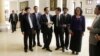 Cambodia's opposition Cambodia National Rescue Party (CNRP) lawmaker members talk during a lunch break inside the National Assembly in Phnom Penh, Cambodia, Tuesday, Nov. 22, 2016. Cambodia's opposition party ended a six-month boycott of the parliament Tu