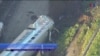 California: Tren choca y se descarrila