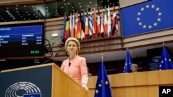 Урсула фон дер Ляєн у Європейському парламенті. Брюссель. Бельгія. 16 вересня 2020 р.