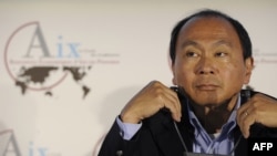 FILE - American political economist, chairman of the editorial board of The American Interest and author Francis Fukuyama, attends the 2013 Economic Forum in Aix-en-Provence, July 5, 2013.