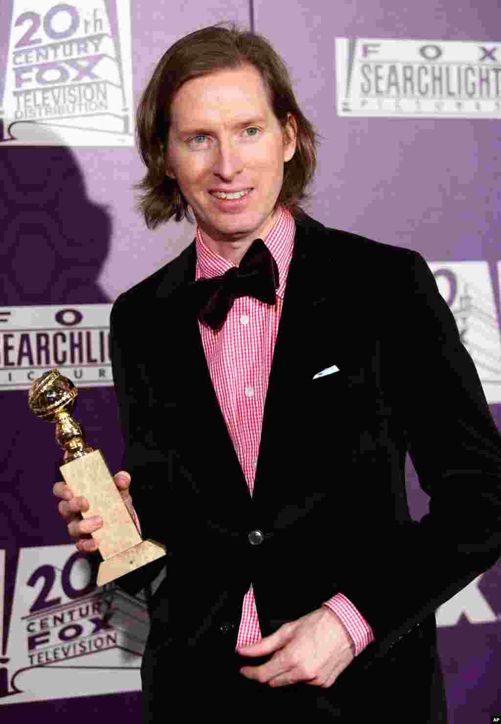 Director Wes Anderson, who won Best Motion Picture - Comedy or Musical for "The Grand Budapest Hotel," makes an appearance at the Fox Searchlight Golden Globes afterparty at the Beverly Hilton Hotel, in Beverly Hills, California, Jan. 11, 2015.