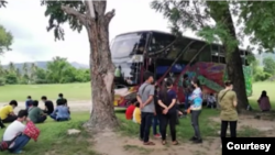 Myanmar migrant workers arrested in Thailand. (ယခင်မှတ်တမ်းဓါတ်ပုံ)