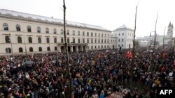 Акция протеста против AfD в Мюнхене. 21 января 2024 г.