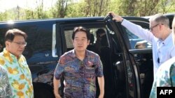 台灣總統賴清德於 2024 年 11 月 30 日訪問夏威夷檀香山期間，抵達夏威夷緊急事務管理局。