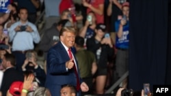 El expresidente de EEUU, Donald Trump, durante un acto de campaña en Erie, Pensilvania, el 29 de julio de 2023.