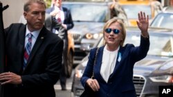Democratic Party presidential candidate Hillary Clinton in New York City September 11, 2016. 