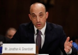 FILE - Jonathan Greenblatt, CEO of the Anti-Defamation League, speaks on Capitol Hill in Washington, May 2, 2017.