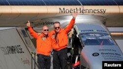 Bertrand Piccard est arrivé à l'aéroport du Caire le 13 juillet 2016.