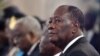 Le président ivoirien Alassane Ouattara lors de la cérémonie des voeux, à Abidjan, le 4 janvier 2018. ( AFP PHOTO / SIA KAMBOU)
