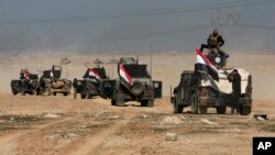 Pasukan khusus Irak terus maju ke kota Mosul bagian barat dan telah menguasai bandara Mosul, Kamis (23/2).