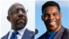 El senador demócrata por Georgia Raphael Warnock (izq) se enfrenta en una sgunda vuelta electoral al candidato republicano Herschel Walker el 6 de diciembre de 2022.