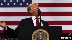 El presidente y candidato republicano a la Casa Blanca, Donald Trump, durante un acto de campaña celebrado en Springfield, Misuri, el 21 de septiembre de 2018.