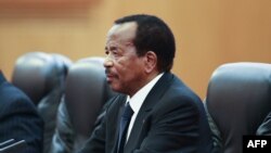 Le président camerounais Paul Biya au Grand Palais du Peuple à Beijing le 22 mars 2018. 