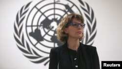 Agnes Callamard, relatora especial de la ONU sobre ejecuciones extrajudiciales habló en El Salvador, el lunes, 5 de febrero de 2018, al finalizar una visita al país centroamericano.