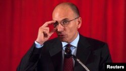 Italijanski premijer Enriko Leta na konferenciji za novinare na univerzitetu Kolumbija u Njujorku, 26. septembar 2013.