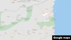 Mapa do distrito de Muidumbe, Província de Cabo Delgado, Moçambique
