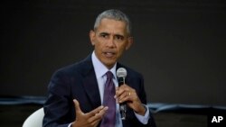 Колишній президент США Барак Обама виступає під час конференції, організованої Фондом Білла і Мелінди Гейтс, 20 вересня 2017 року, в Нью-Йорку.