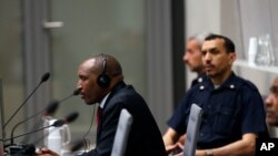 Congolese militia commander Bosco Ntaganda sits in the courtroom of the ICC during his trial at the Hague in the Netherlands, July 8, 2019.