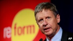 លោក Gary Johnson ដែល​ត្រូវ​បាន​តែងតាំង​ជាបេក្ខជន​ប្រធានាធិបតី​គណបក្ស Libertarian។ 