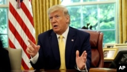Presiden Amerika Serikat Donald Trump di Gedung Putih, Washington, D.C., 11 Oktober 2019. (Foto: dok).