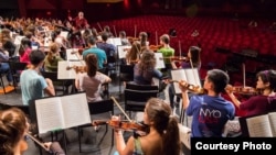 NYO-USA Rehearsals with Valery Gergiev at SUNY Purchase. (Photo courtesy Chris Lee)