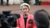 2025年3月2日歐盟委員會主席馮德萊恩在討論烏克蘭問題的歐洲領袖高峰會上向傳媒發表演說。
