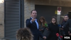 US President Donald Trump's special envoy for talks between Serbia and Kosovo Ambassador Richard Grenell during his visit in Kosovo in an effort to urge both countries to resume negotiations and reach a final reconciliation agreement. Prishtina. January 23, 2020