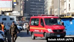 La scène d'un double attentat suicide dans une rue commerciale animée au cœur de Bagdad, en Irak, le 21 janvier 2021.