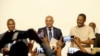 Da esquerda para a direita: Abel Chivukuvuku, Adalberto Costa Júnior, Filomeno Vieira Lopes - apresentação da Frente Patriótica Unida. Luanda, 