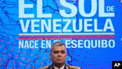 El ministro de la Defensa de Venezuela, Vladimir Padrino, durante un acto en defensa del Esequibo.