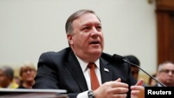Le chef de la diplomatie des Etats-Unis Mike Pompeo au Capitol Hill, Washington D.C., 23 mai 2018.