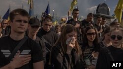Велелюдний похорон українського воїна Назарія Гринцевича, який загинув на полі бою, Вінниця, Україна, 10 травня 2024 року.