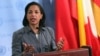 U.S. ambassador to the United Nations (U.N.) Susan Rice speaks with the media after Security Council consultations at U.N. headquarters in New York June 7, 2012. REUTERS/Allison Joyce (UNITED STATES - Tags: POLITICS)