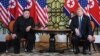 FILE - U.S. President Donald Trump and North Korea's leader Kim Jong Un meet during the second U.S.-North Korea summit at the Sofitel Legend Metropole hotel in Hanoi, Feb. 28, 2019.