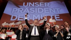Presidential candidate Alexander Van der Bellen, a former leading member of the Greens Party, celebrates victory last December in Vienna.
