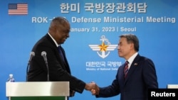 로이드 오스틴 미국 국방장관과 이종섭 한국 국방장관이 지난달 31일 서울에서 회담했다.