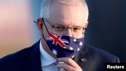 PM Australia Scott Morrison di bandara Haneda, Tokyo, Jepang, 17 November 2020. (Foto: dok).