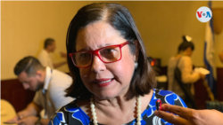 La política Violeta Granera, de la Coalición Nacional, afirma que la política de EE.UU. hacia Nicaragua es bipartidista.Foto Houston Castillo, VOA.